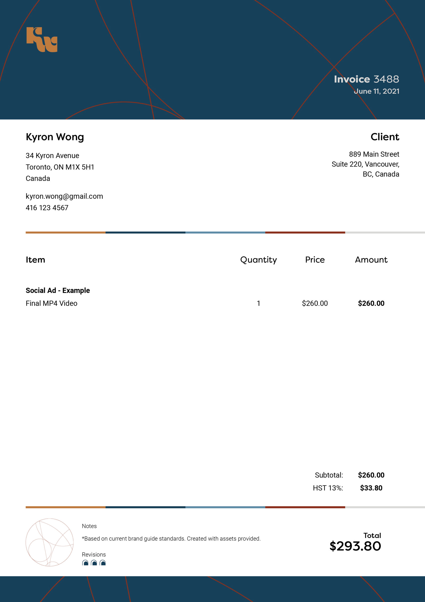 Kyron Wong Invoice – A4